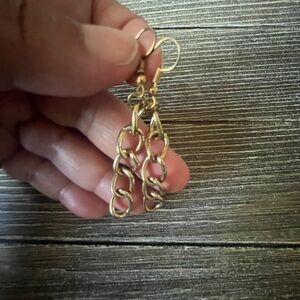 Gold Chainlink Earrings Dangle Drop Minimalist Danity Pierced Flirty